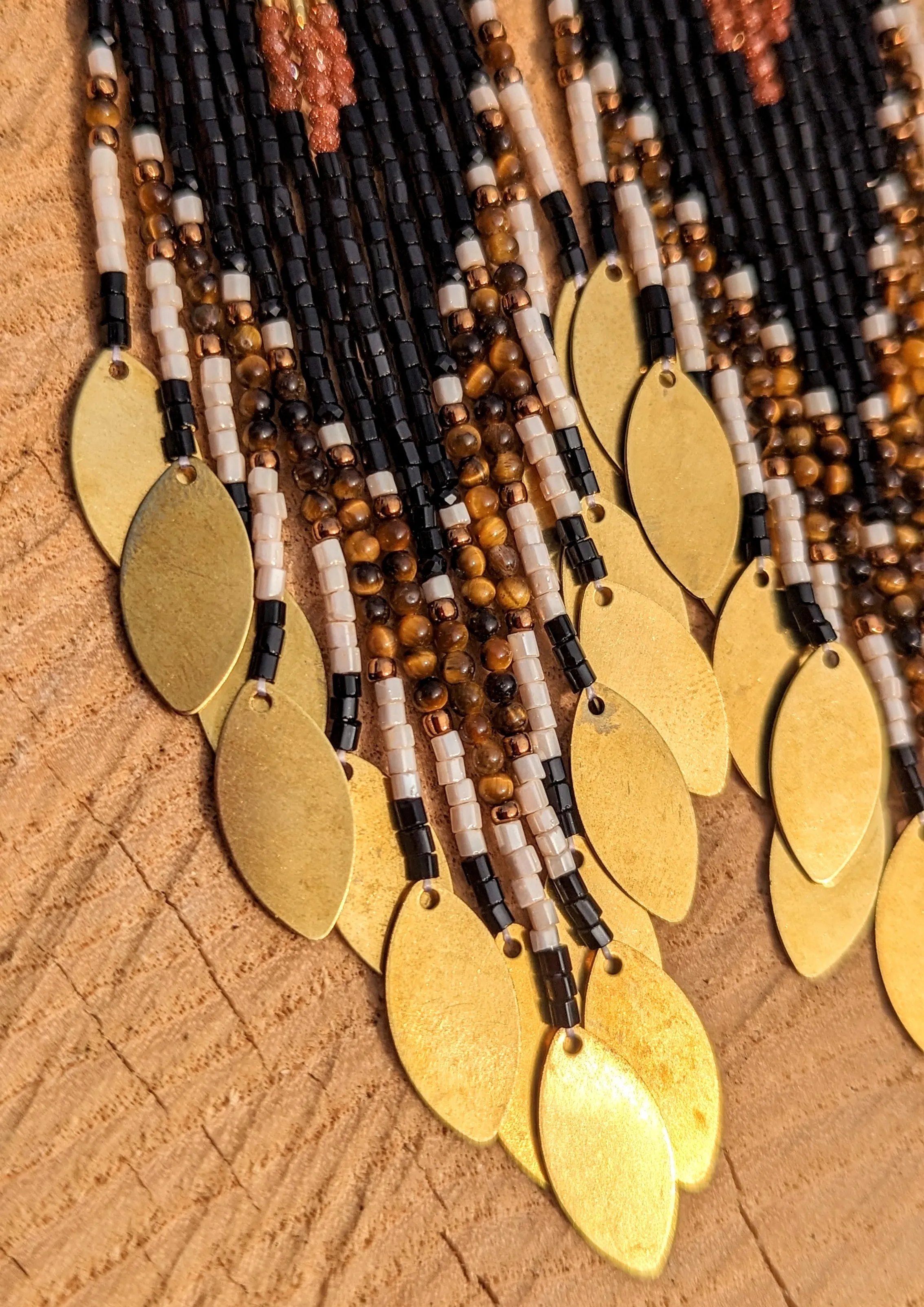 Angela Tiger Eye Beaded Earrings