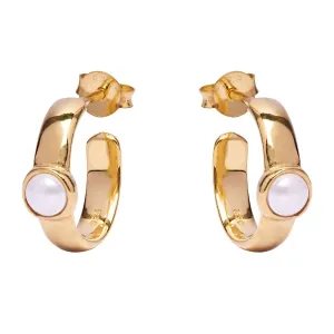 Annie Haak Gold Pearl Cosmic Hoop Earrings