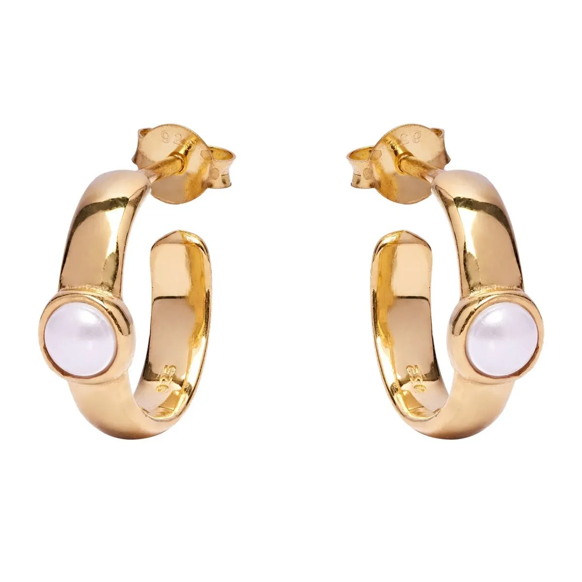 Annie Haak Gold Pearl Cosmic Hoop Earrings