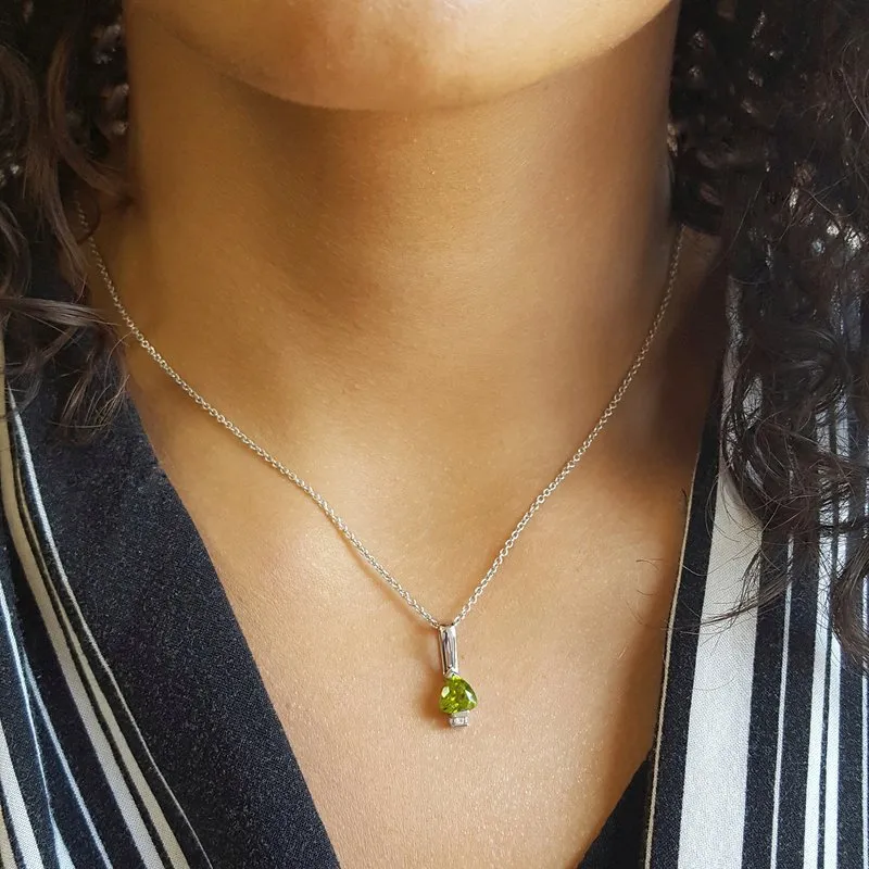 Arizona Peridot Silver Jewelry Arizona Peridot Bar Pendant