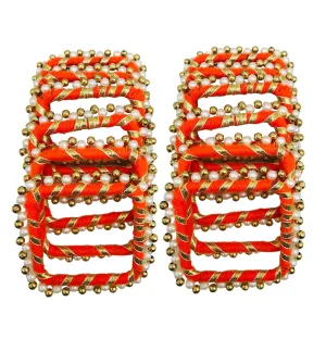 Arooman™ Handmade 3 Inch Chokor Gota Ring for Craft, Jari Chudi for Rangoli Kit | Decorations for Diwali Decorations, Art Work Festival Decorations Gift Color-Orange