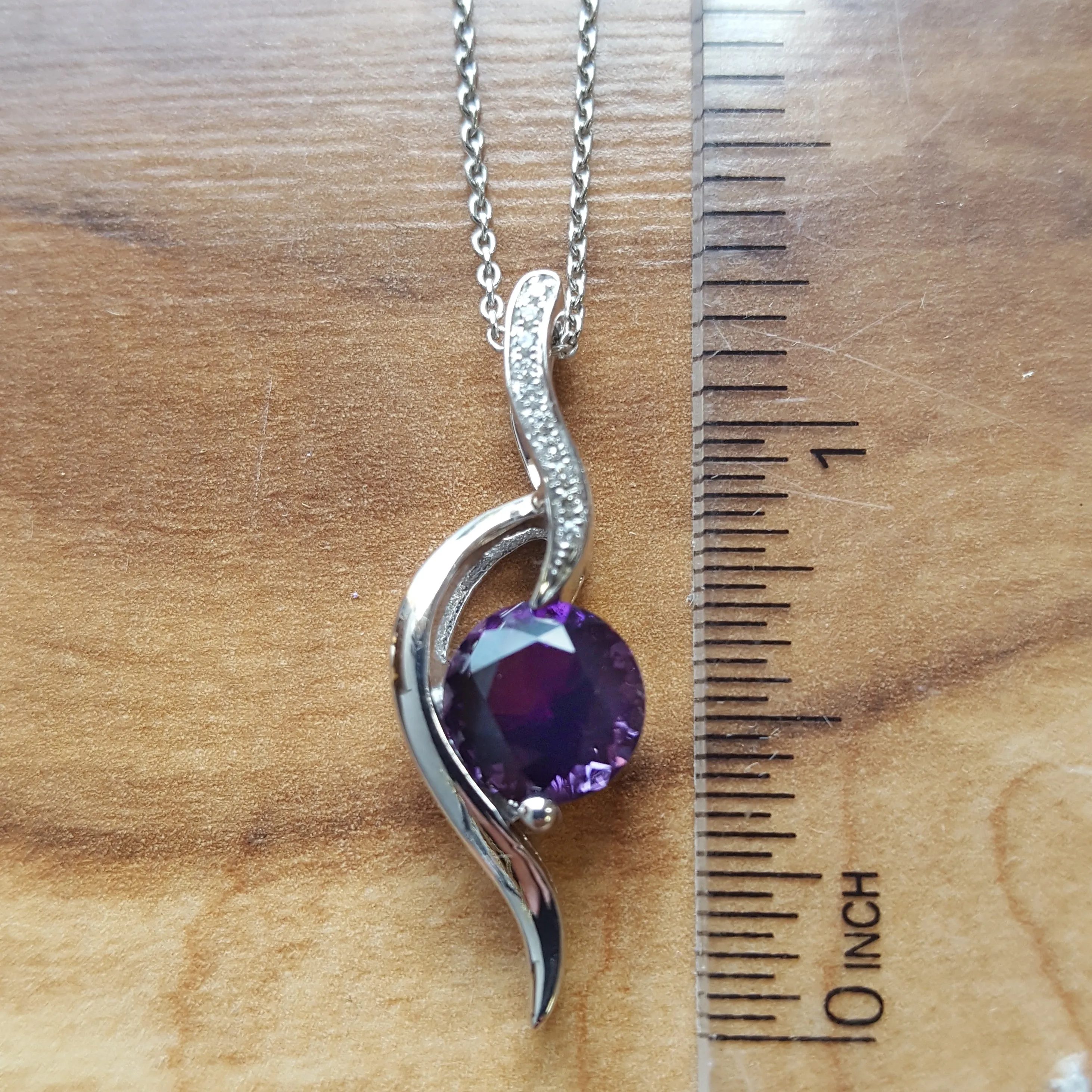 Artistic Swoop Amethyst Pendant