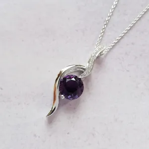Artistic Swoop Amethyst Pendant