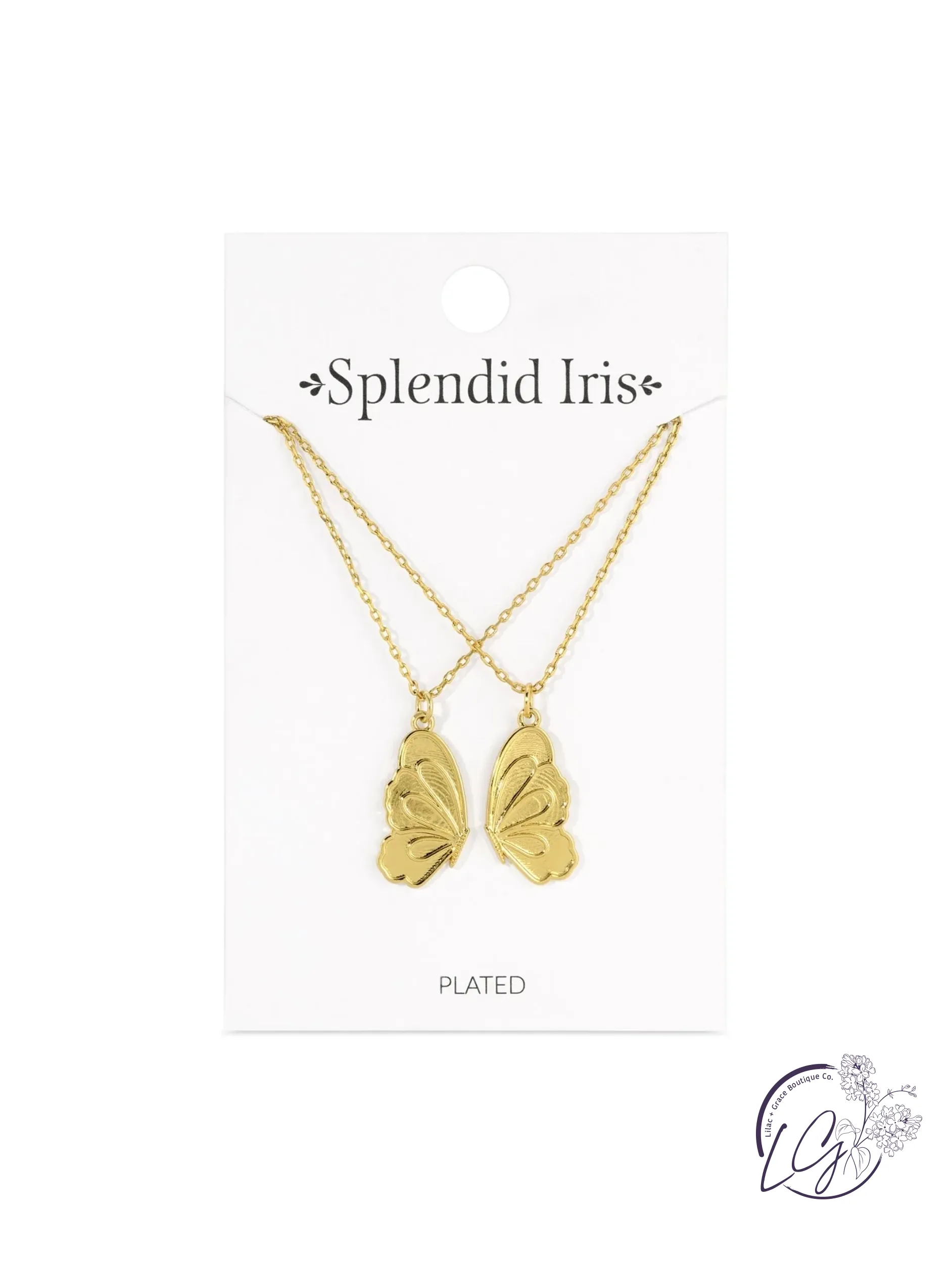 Be Connected - Pair of Butterfly Halves Friendship Necklaces