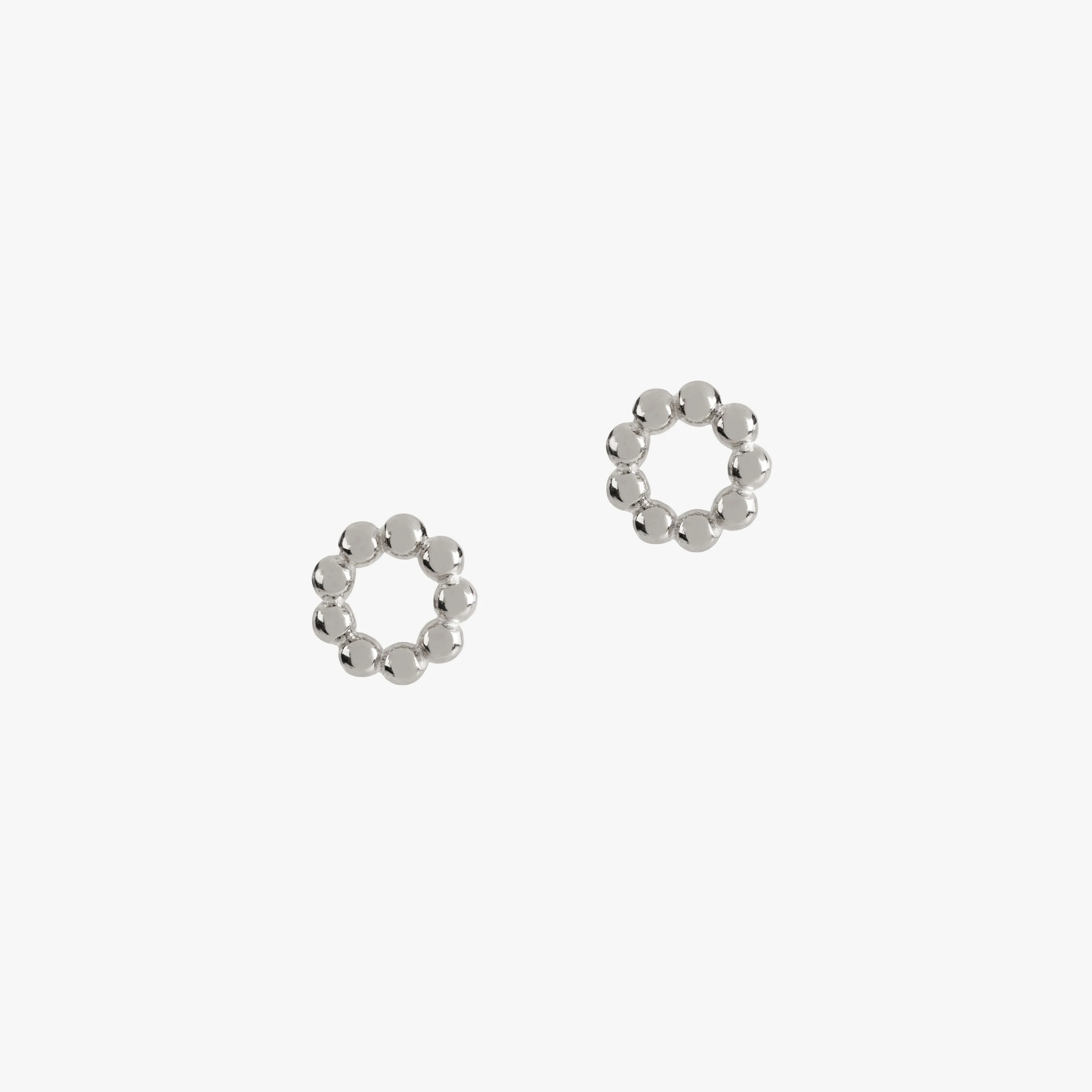 Beaded Studs Silver