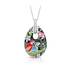 Belle Etoile Macaw Pendant - Black & Multi