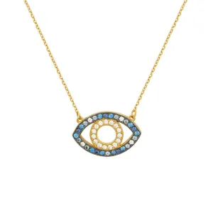 Blue Fade Round Necklace