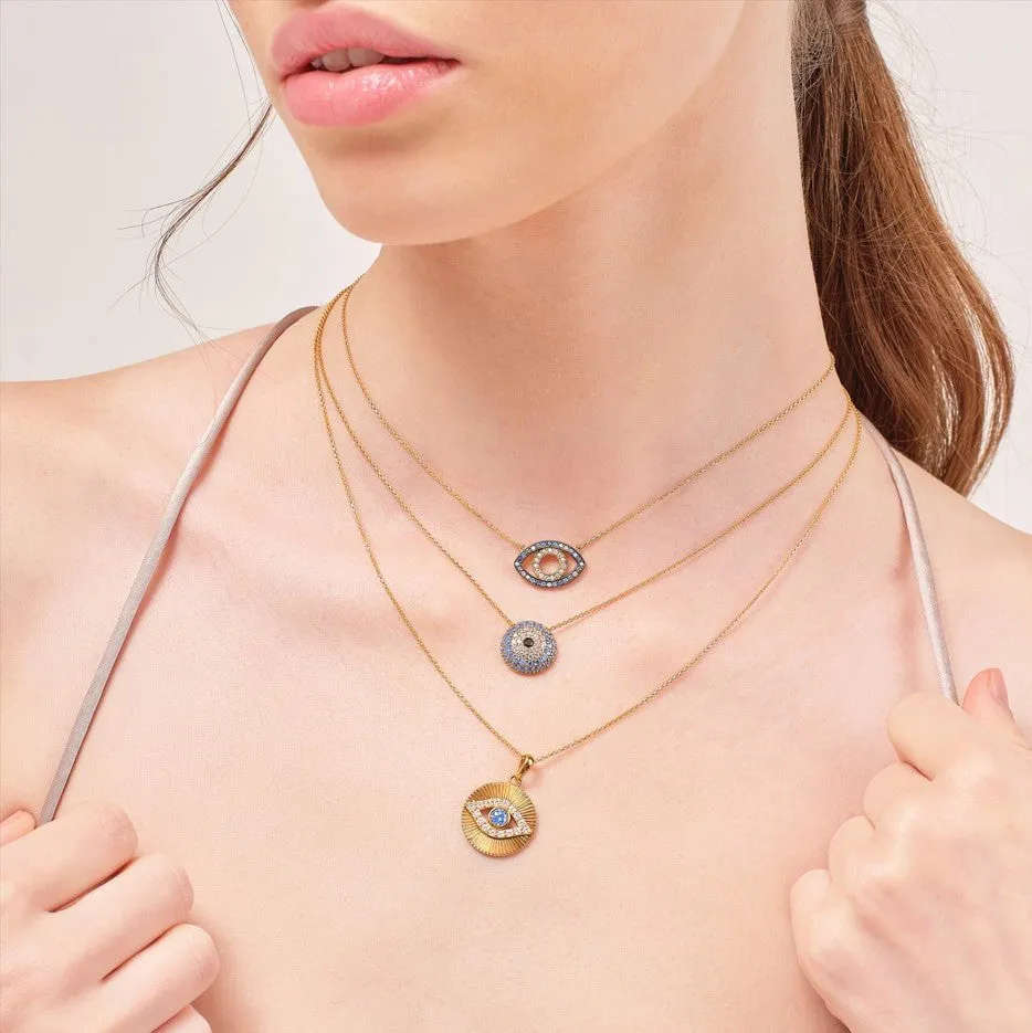 Blue Fade Round Necklace