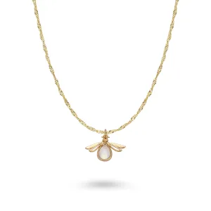 Boho Modern Organic Firefly Earthy Nature Gold Necklace