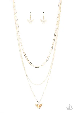 Bountiful Butterflies - Gold Necklace