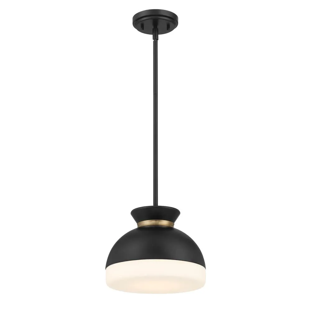 Brian Patrick Flynn Gidget 1 Light Matte Black   Vibrant Gold Mini Pendant