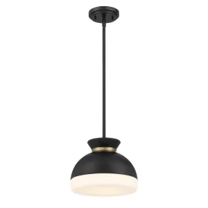Brian Patrick Flynn Gidget 1 Light Matte Black   Vibrant Gold Mini Pendant