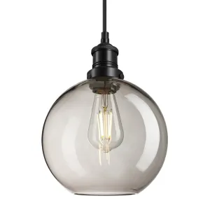 Brooklyn Smoked Glass Globe Pendant - 9 Inch - Mocha