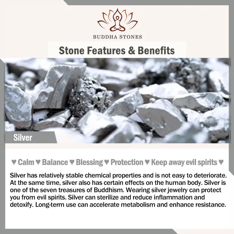 Buddha Stones 925 Sterling Silver Retro Tang Dynasty Flower Design Luck Energy Chain Necklace Pendant