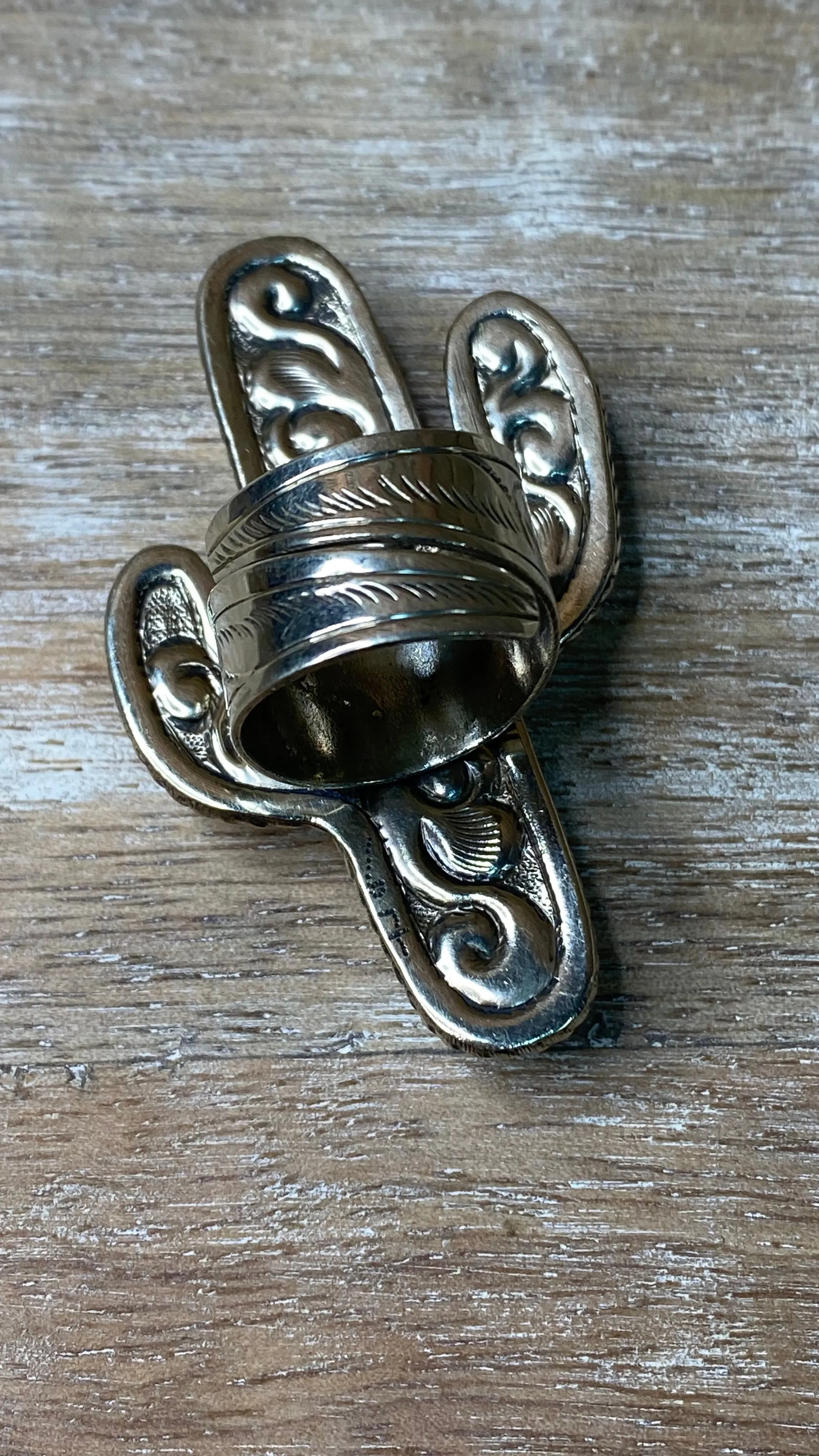 Carved Bone Cactus Ring