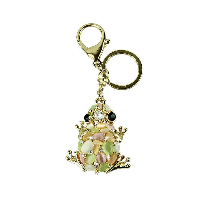 Cat Eye Stone Crystal Key Chain