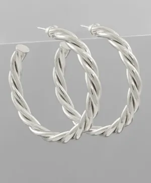 Check Your Vibe Silver Hoops