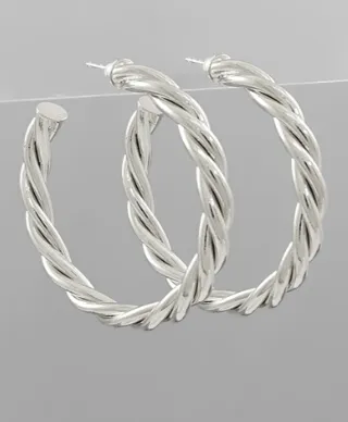 Check Your Vibe Silver Hoops