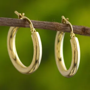 Classic 18k Gold Plated Hoop Earrings - Forever Classic | NOVICA