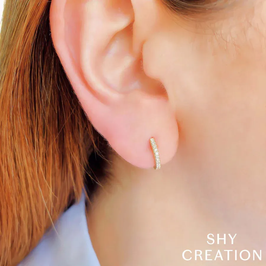 Classic Diamond Huggie Earrings - Small