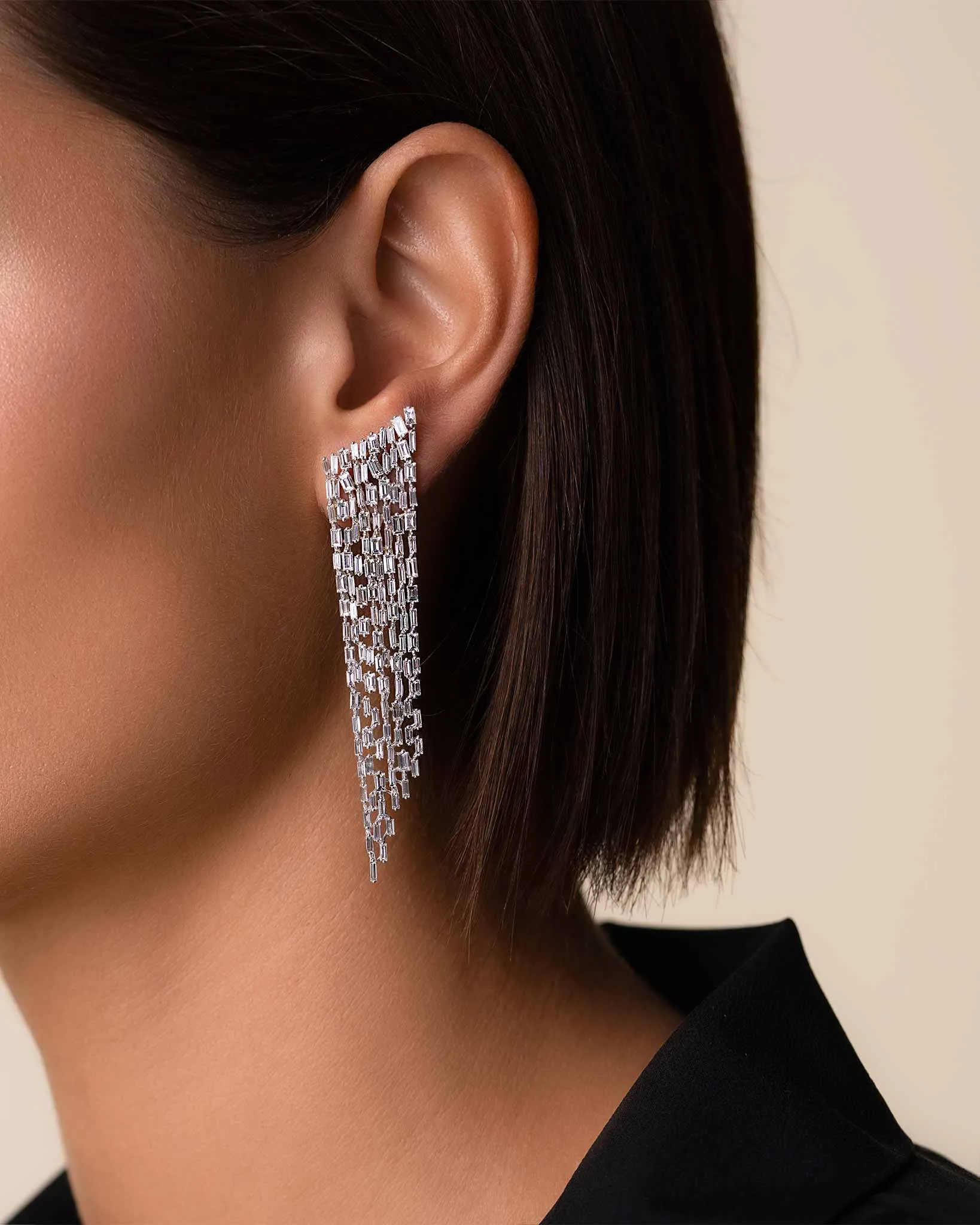 Classic Diamond Icicle Drop Earrings
