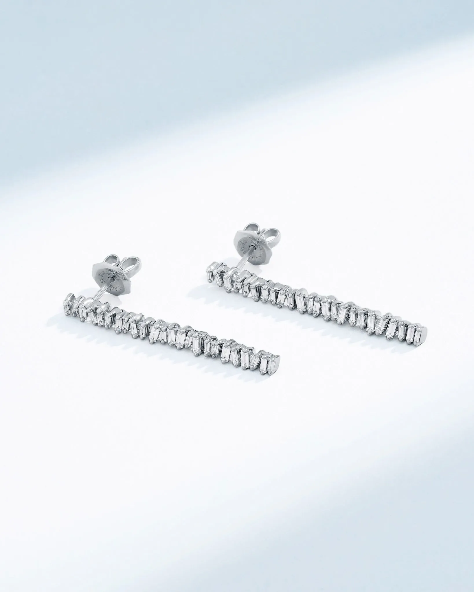 Classic Diamond Midi Tennis Drop Earrings