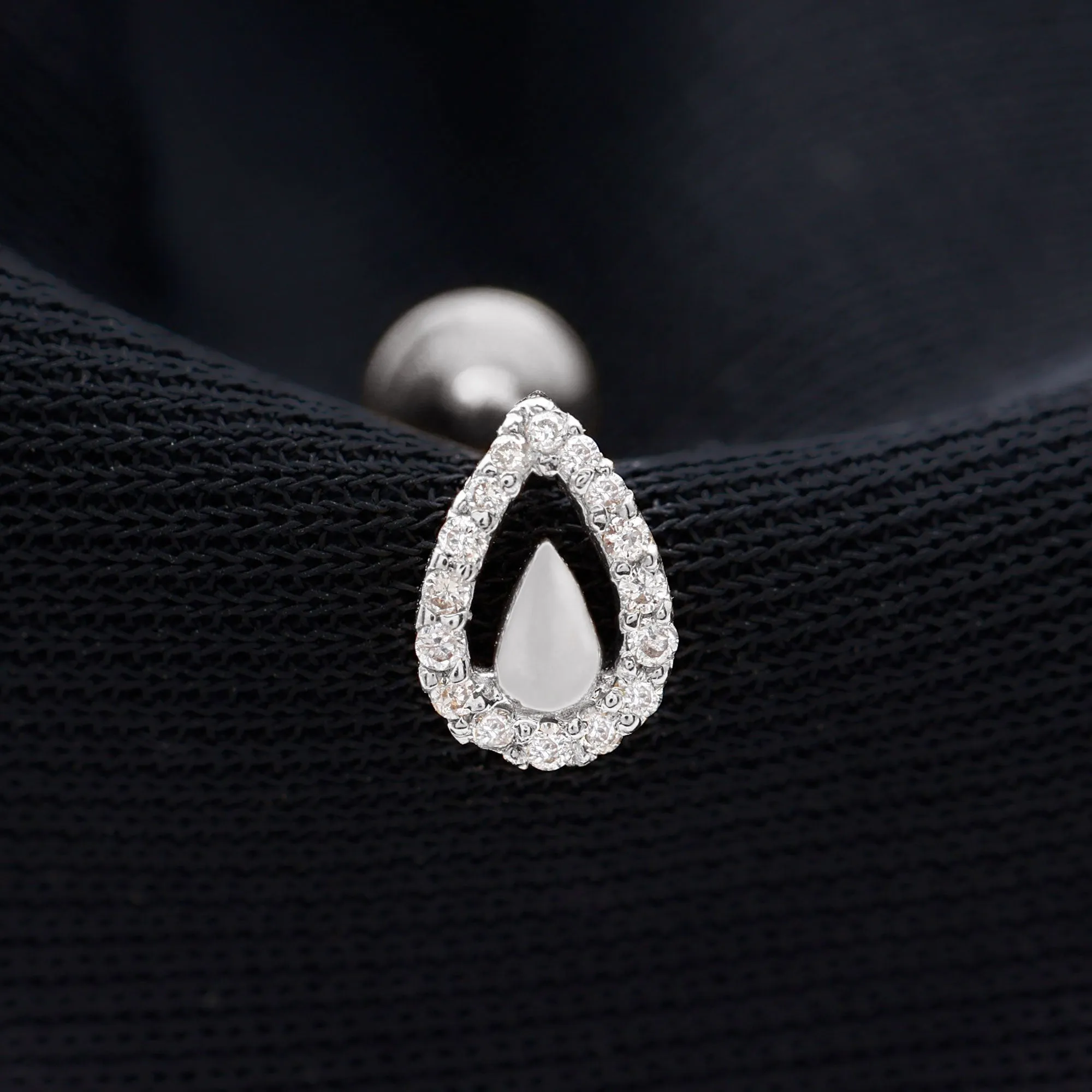 Classic Diamond Teardrop Helix Earring