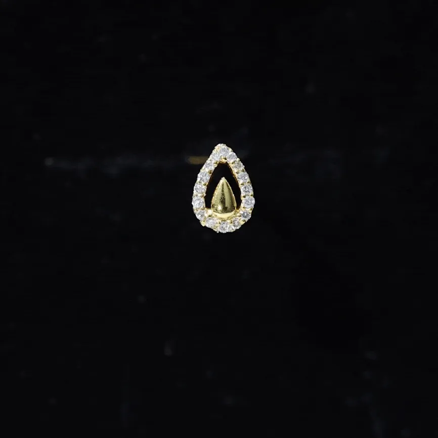 Classic Diamond Teardrop Helix Earring