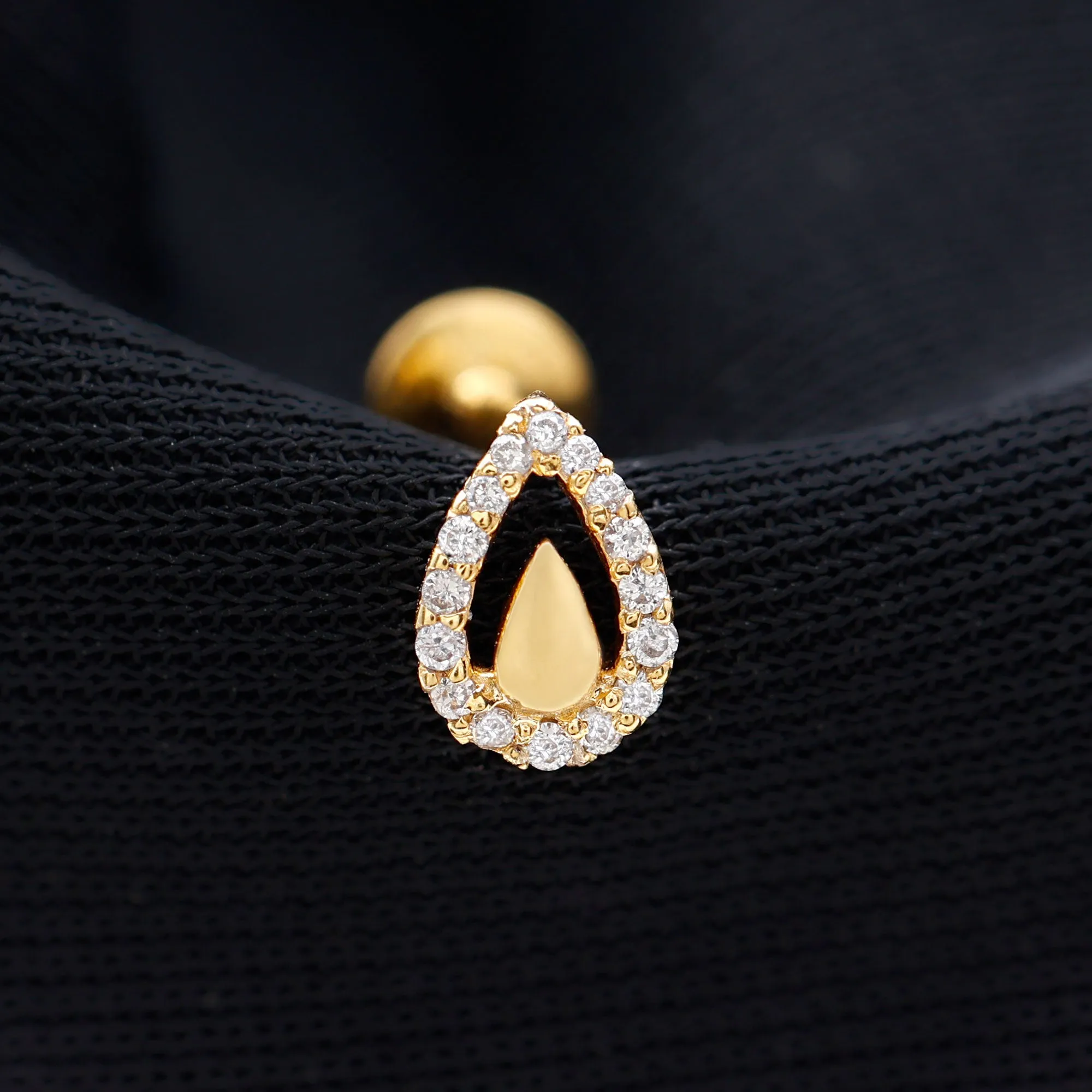 Classic Diamond Teardrop Helix Earring