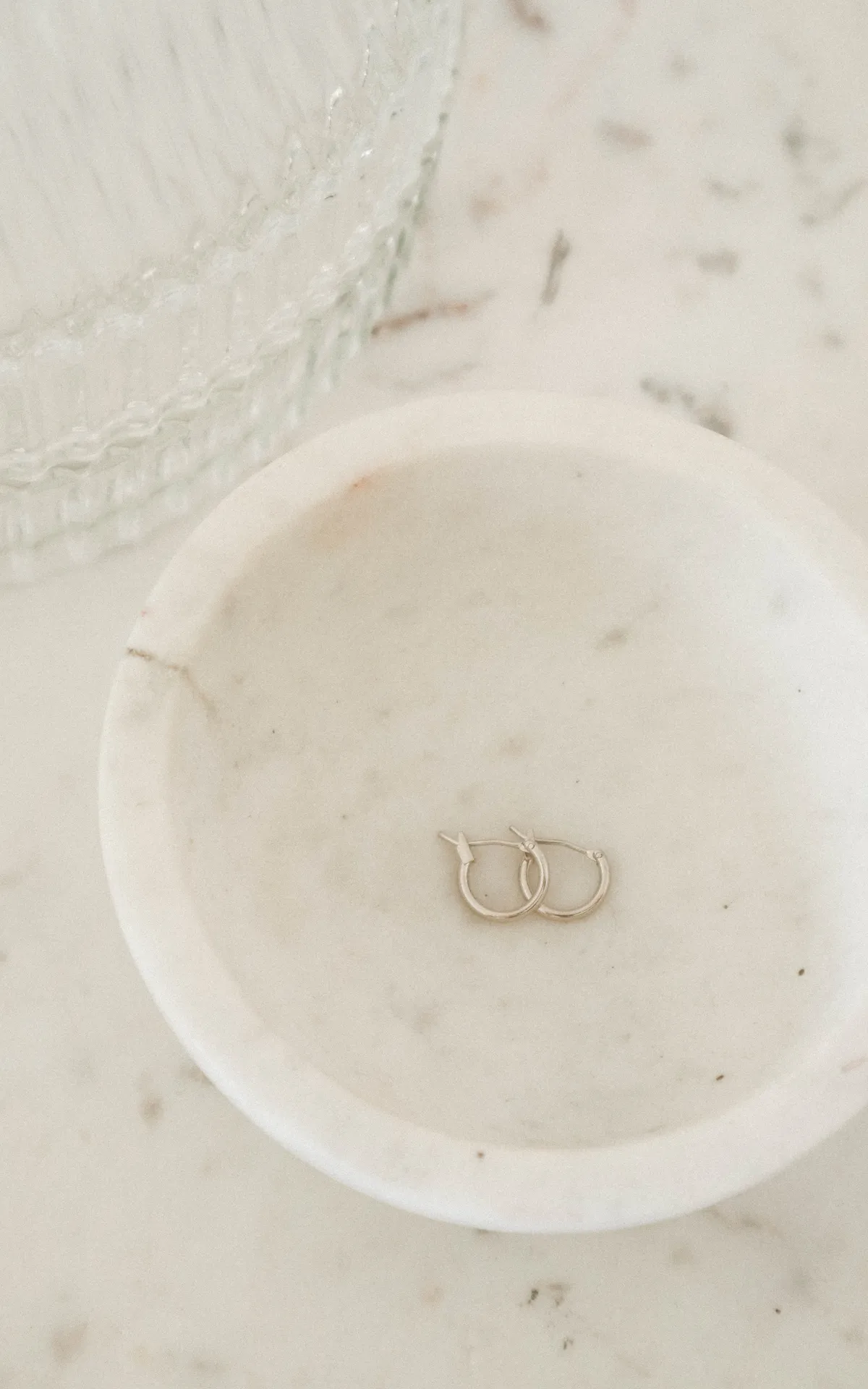 Classic Mini Latch Hoop - White Gold Dipped