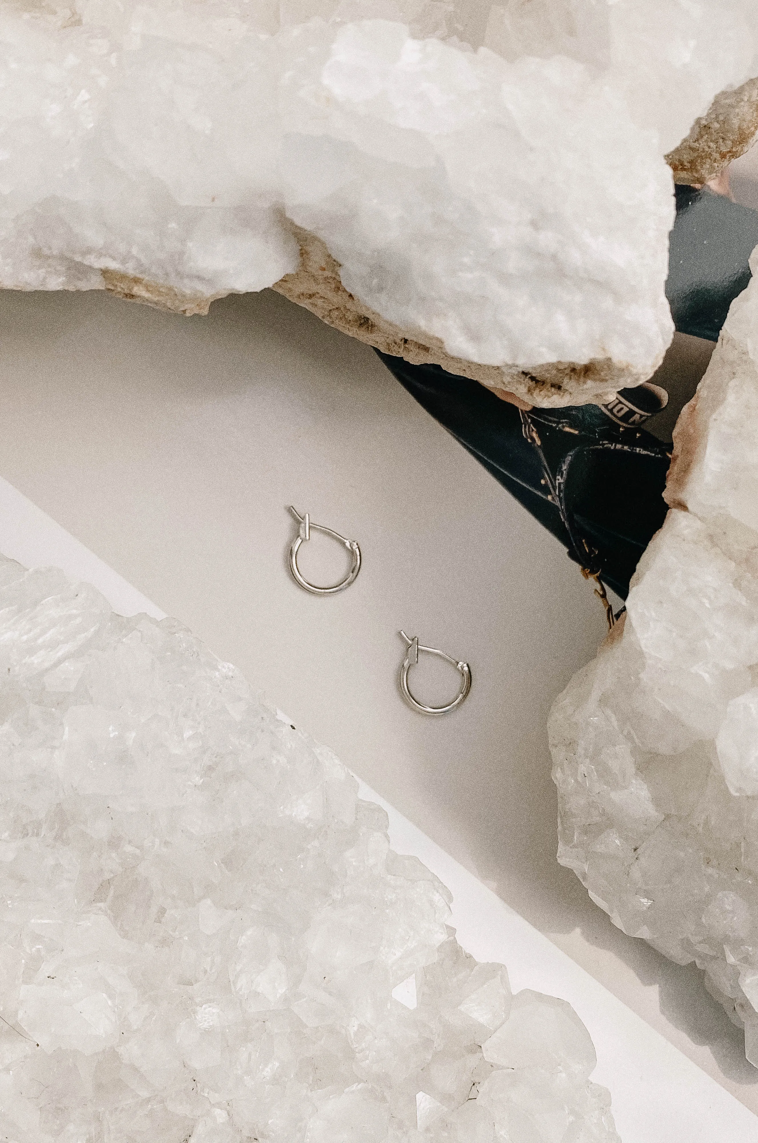 Classic Mini Latch Hoop - White Gold Dipped