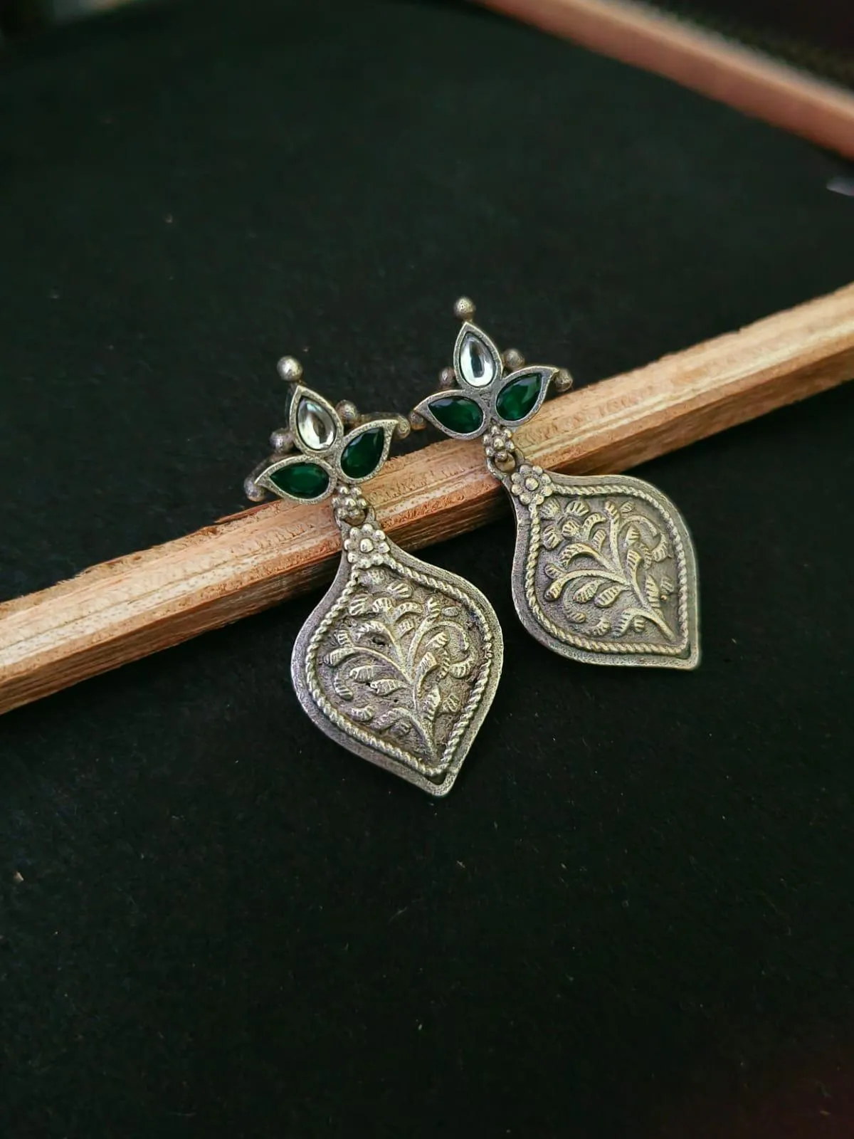 Classic Oxidised Dangler Earrings | Sarichka