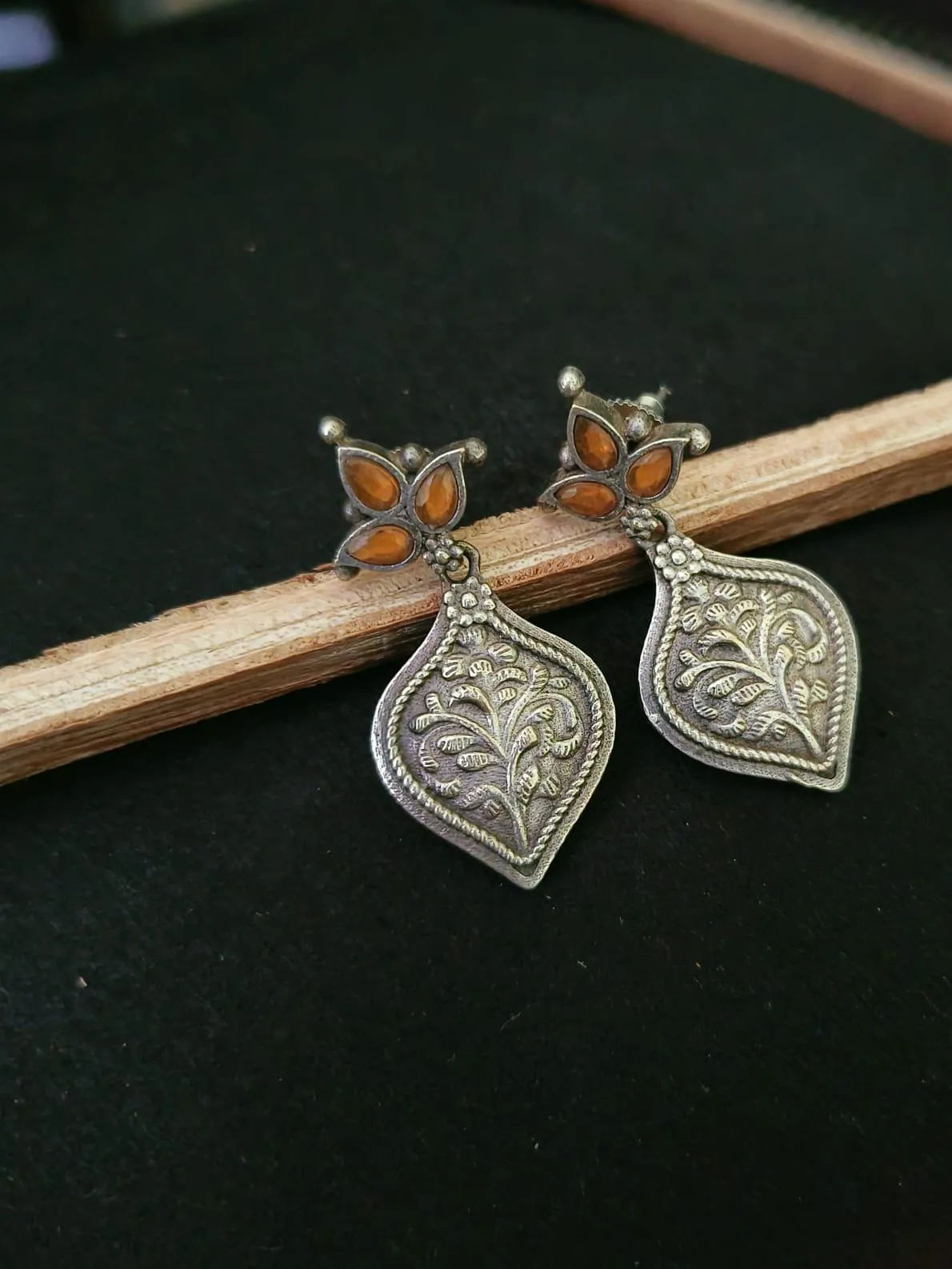 Classic Oxidised Dangler Earrings | Sarichka