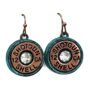 Classic Rhinestone Shotgun Shell Dangle Earrings
