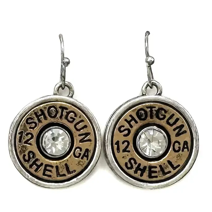 Classic Rhinestone Shotgun Shell Dangle Earrings