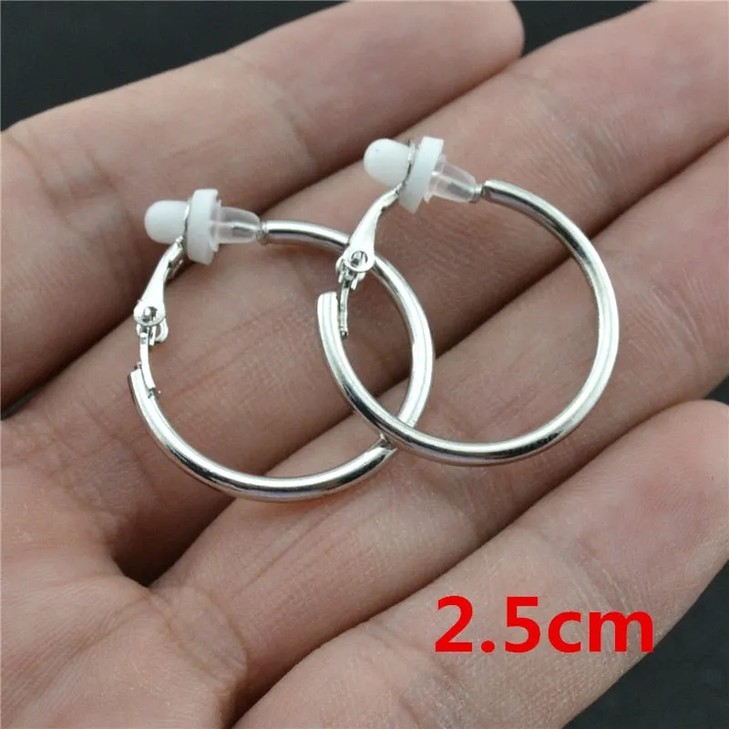 Classic Round Clip-On Hoop Earrings