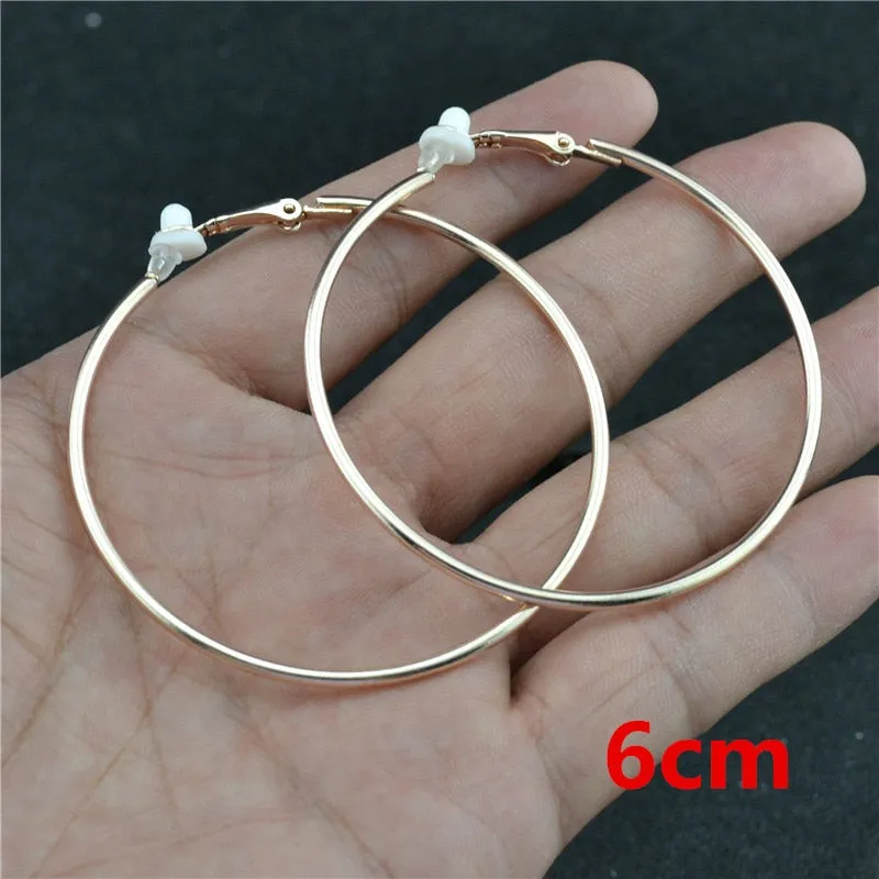 Classic Round Clip-On Hoop Earrings
