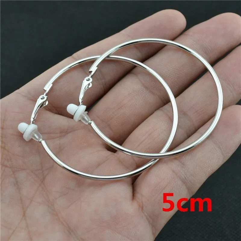 Classic Round Clip-On Hoop Earrings