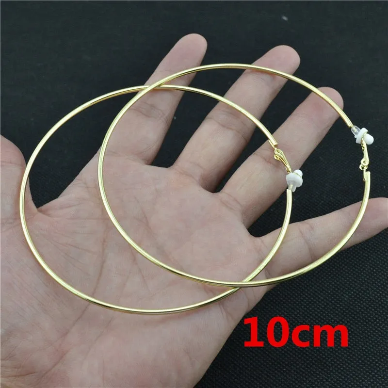 Classic Round Clip-On Hoop Earrings