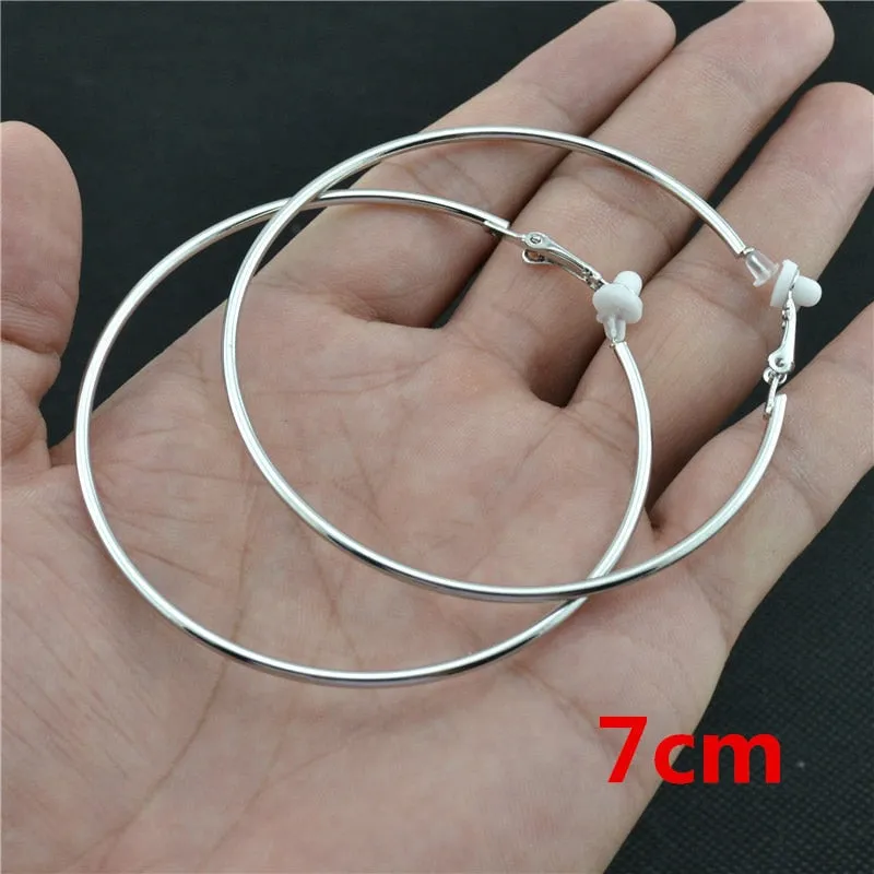 Classic Round Clip-On Hoop Earrings