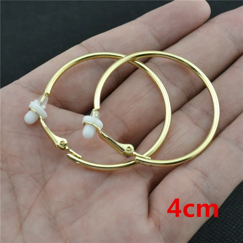 Classic Round Clip-On Hoop Earrings