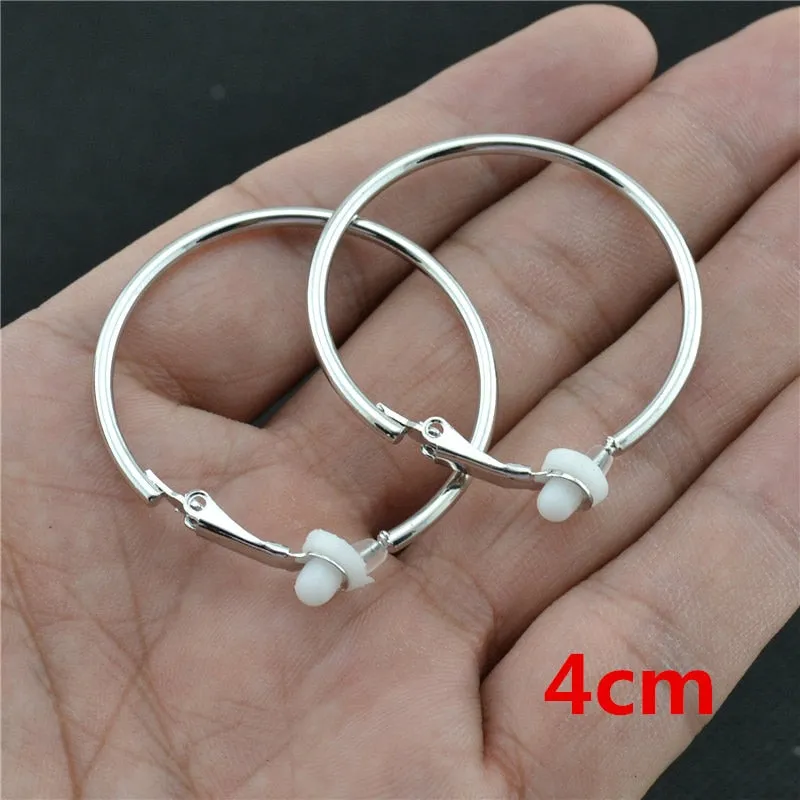 Classic Round Clip-On Hoop Earrings