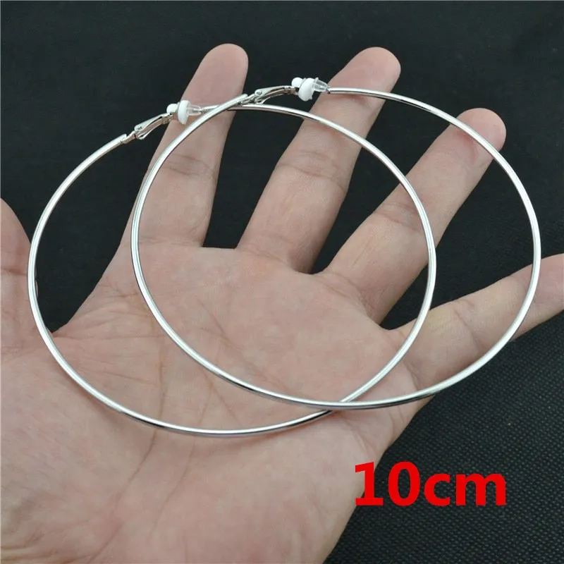 Classic Round Clip-On Hoop Earrings
