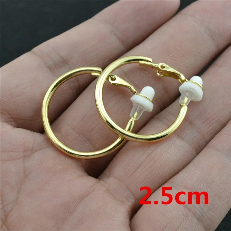 Classic Round Clip-On Hoop Earrings