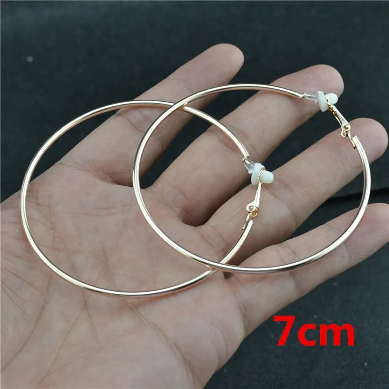 Classic Round Clip-On Hoop Earrings