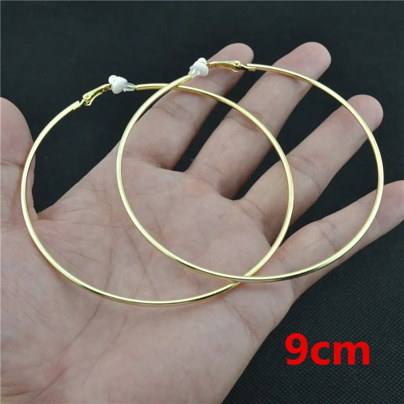 Classic Round Clip-On Hoop Earrings