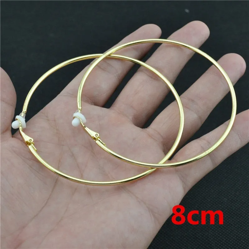 Classic Round Clip-On Hoop Earrings