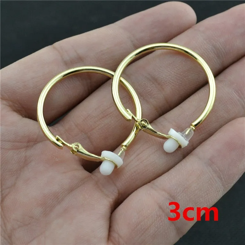 Classic Round Clip-On Hoop Earrings