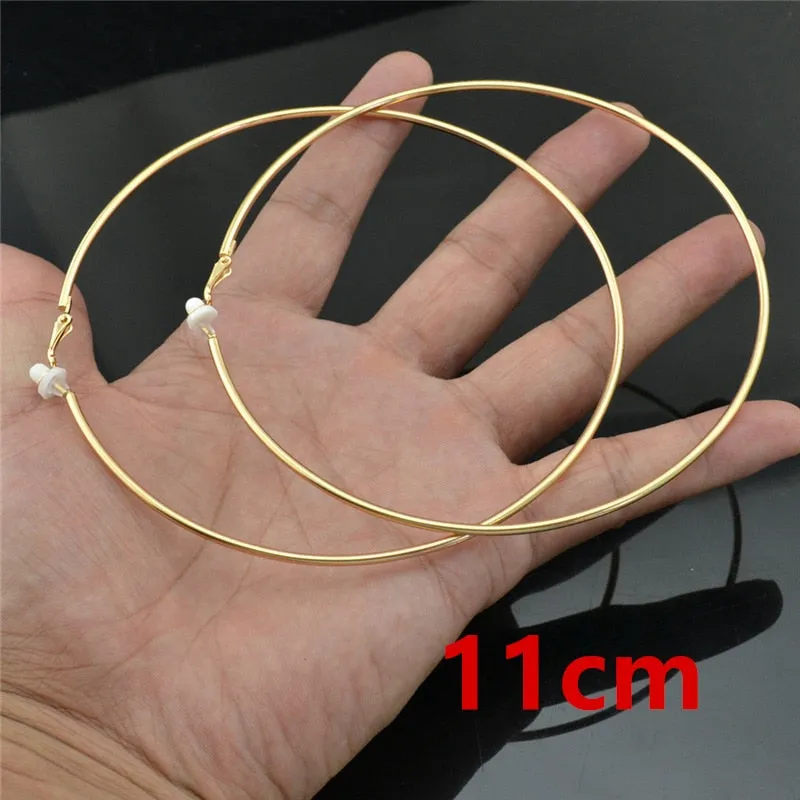 Classic Round Clip-On Hoop Earrings