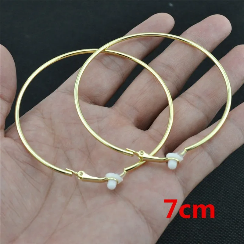 Classic Round Clip-On Hoop Earrings